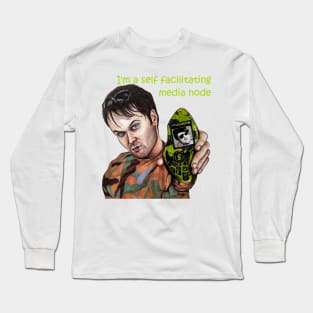 Nathan Barley fan art - "self facilitating media node" Long Sleeve T-Shirt